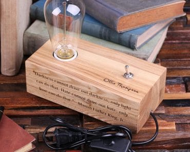 Lovely Custom Handmade Wood Desk Lamp