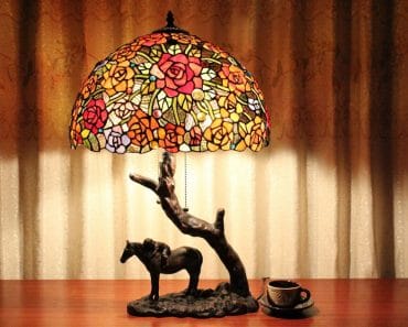 Unique Horse Under Tree Tiffany Stained Glass Table Lamp