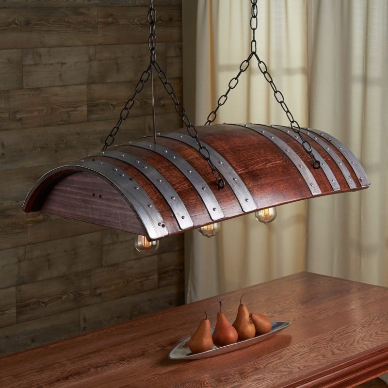 One Third Wine Barrel Hanging Light • iD Lights