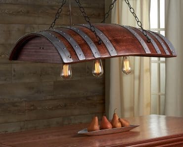 One Third Wine Barrel Hanging Light