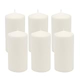 Stonebriar Unscented White Tall Pillar Candles, 65 Hour Burning Candle Pillars, Perfect for Decor,...
