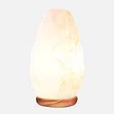 Himalayan Glow White Salt Crystal Lamp, Natural Salt Night Light, Hand Crafted Salt Lamps with Neem...