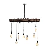 West Ninth Vintage Fayette Wood Beam Chandelier Light | Indoor Ceiling Fixture for Kitchen, Dining...