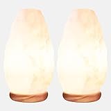 Himalayan Glow Crystal White Salt Lamp Night Light, 5-7 lbs/Each - 2 Pack Hand Curved Night Light,...