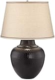 Barnes and Ivy Brighton Southwest Rustic Farmhouse Table Lamp 27.25' Tall Hammered Warm Bronze Metal...