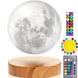 VGAzer Levitating Moon Lamp,Floating and Spinning in Air Freely with 3D Printing LED Moon Lamp Has...