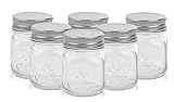 Golden Spoon Mason Jars, With Regular Lids, and Lids for Drinking, (Set of 6) (4 oz)