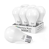 MASTERY MART A19 [60-Watt] Led Light Bulbs, E26 Base, 5000K Bright Daylight White, 800 Lumens, CRI...