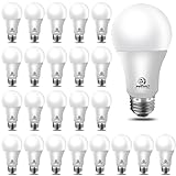 24-Pack A19 LED Light Bulb, 60 Watt Equivalent, Daylight 5000K, E26 Medium Base, Non-Dimmable LED...
