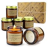 6 Pack Candles for Home Scented Aromatherapy Candles Gifts Set for Women Soy Wax Long Lasting Amber...