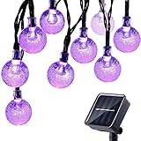 Icicle Halloween Solar String Lights, 20ft 30 LED Outdoor Globe Crystal Ball Lights DIY Lighting for...