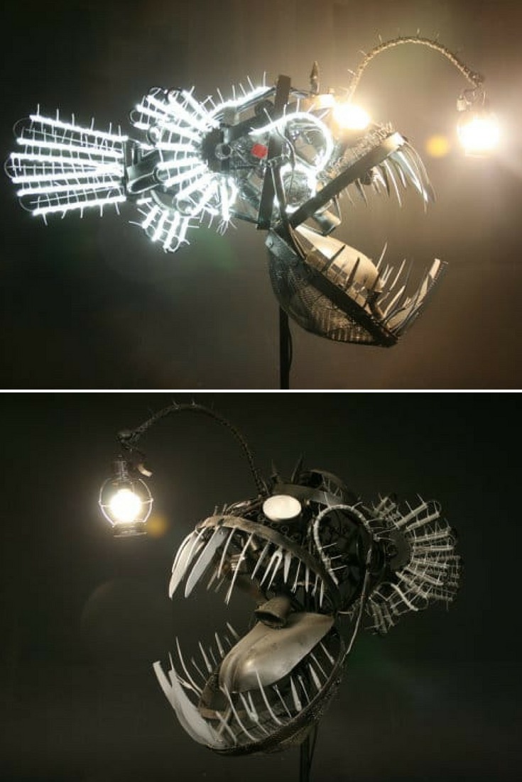 Deep Sea Angler Steampunk Fish Lamp