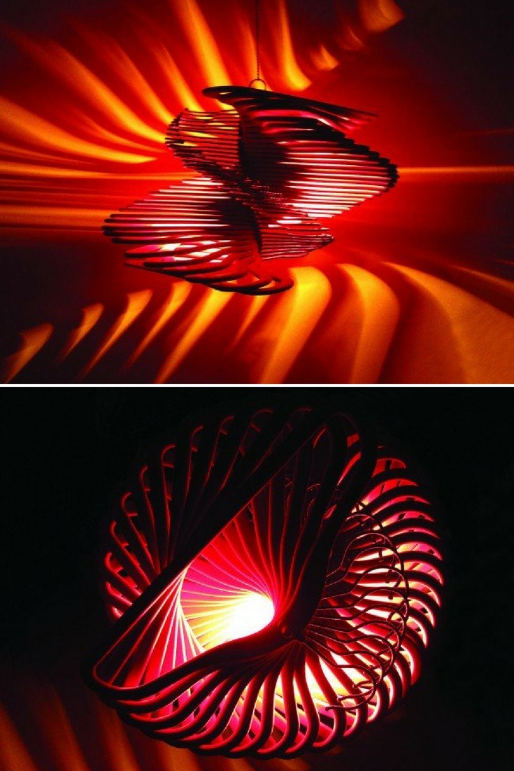 Spiral Pendant Lighting from Upcycled Coat Hangers