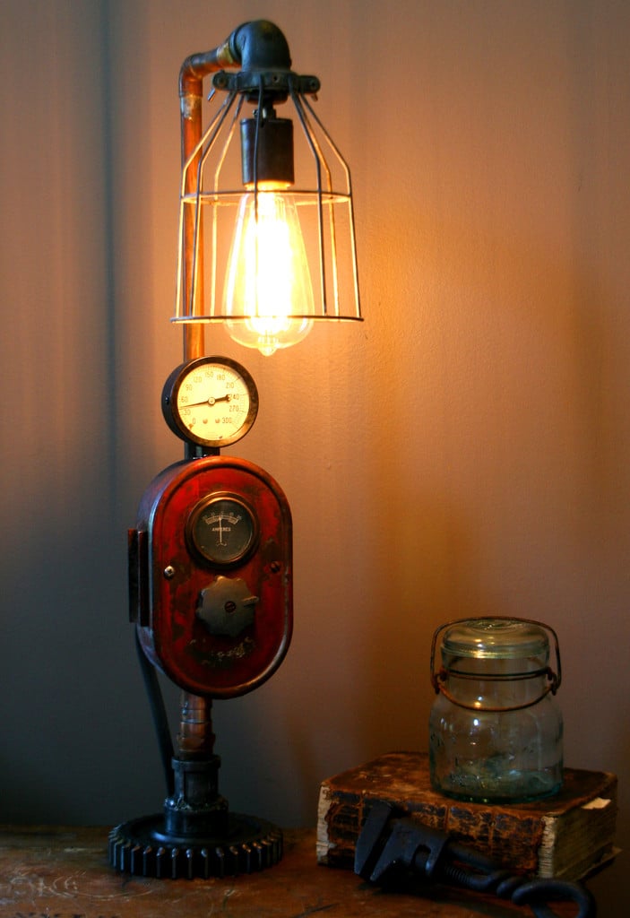 Modern Farmhouse Tractor Industrial Table Lamp