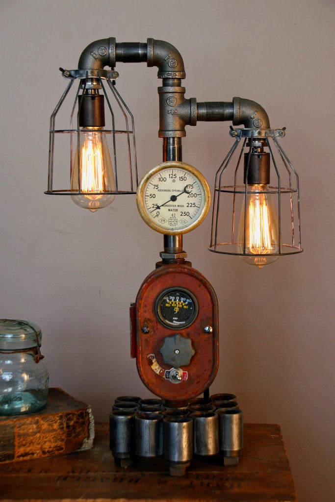 Modern Farmhouse Tractor Industrial Table Lamp