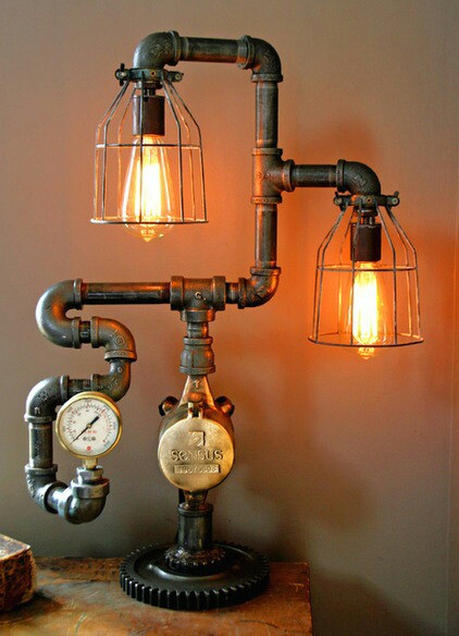 Steam Gauge Industrial Table Lamp