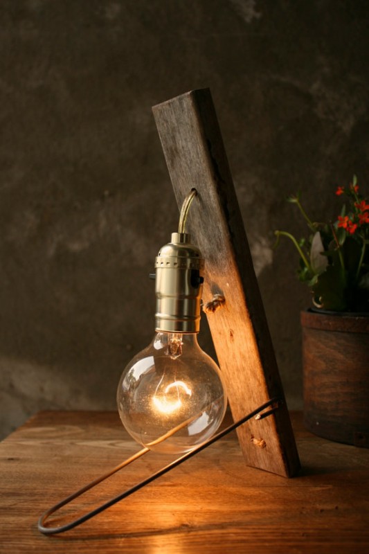 Simple Wooden Rustic Vintage Lamp Id Lights