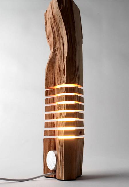Sculptural California Cedar Wood Lamp