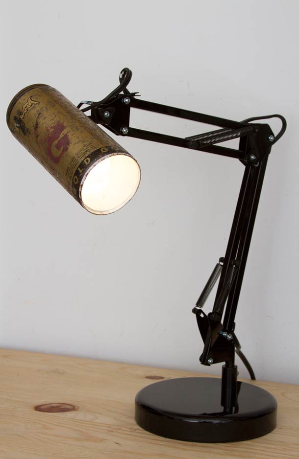 Recycled spray cans into desk lamps iD Lights