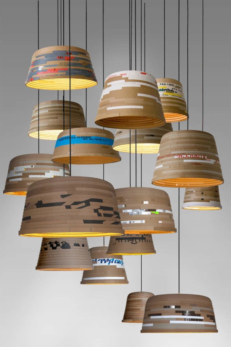 Cardboard Pendant Lighting 12 - Pendant Lighting - iD Lights Cardboard Lamp