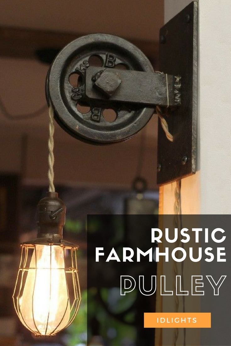 Rustic Farmhouse Pulley Pendant Light