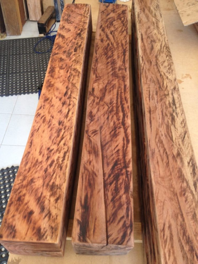 Rustic Wooden Beam Industrial Chandelier