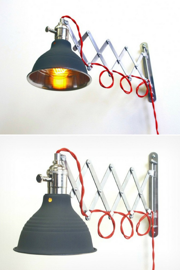 Steam Punk Scissor Industrial Wall Sconce