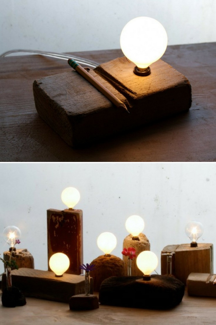 Wood Fragment Table Lamp