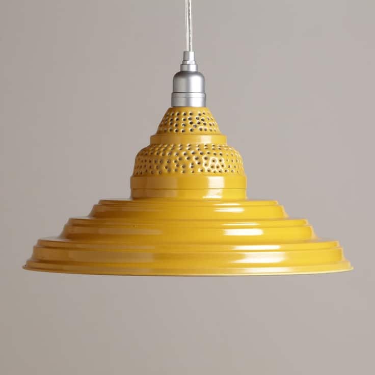 Yellow Punched Metal Pendant