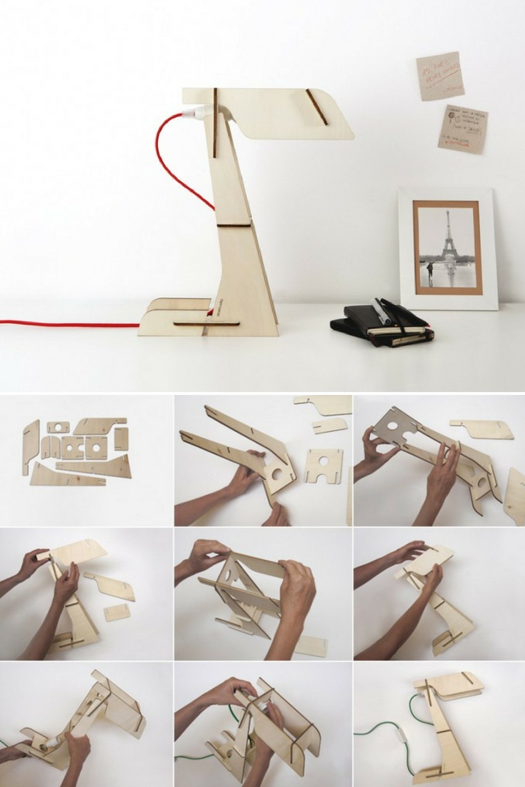 Zeta Wood DIY LED Desk Lamp