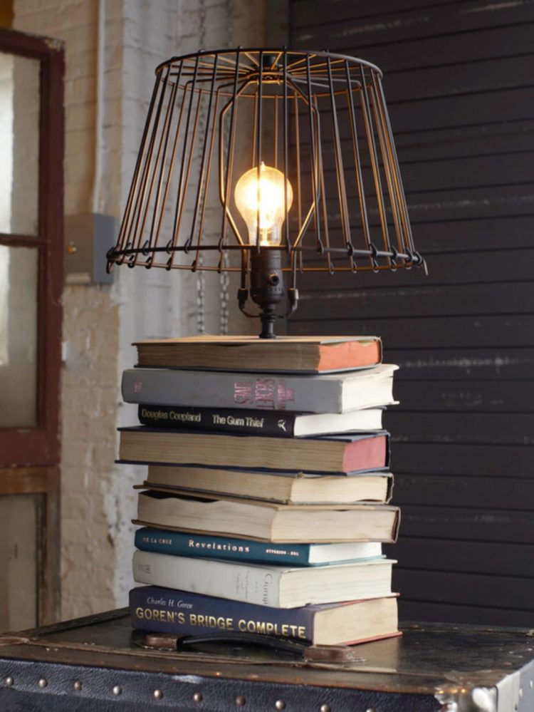 DIY Recycled Books Table Lamp 2 - recycle - iD Lights DIY Books Lamp