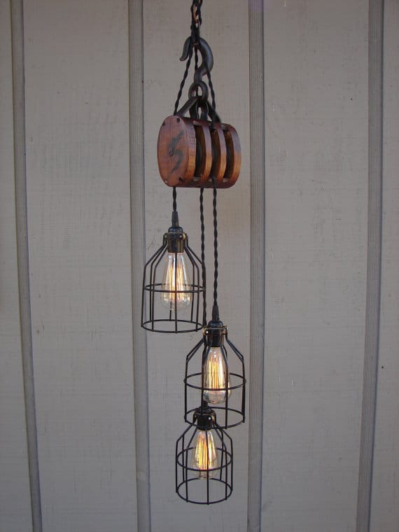 Vintage Farmhouse Pulley Light