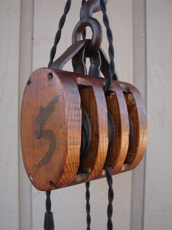 Vintage Farmhouse Pulley Light