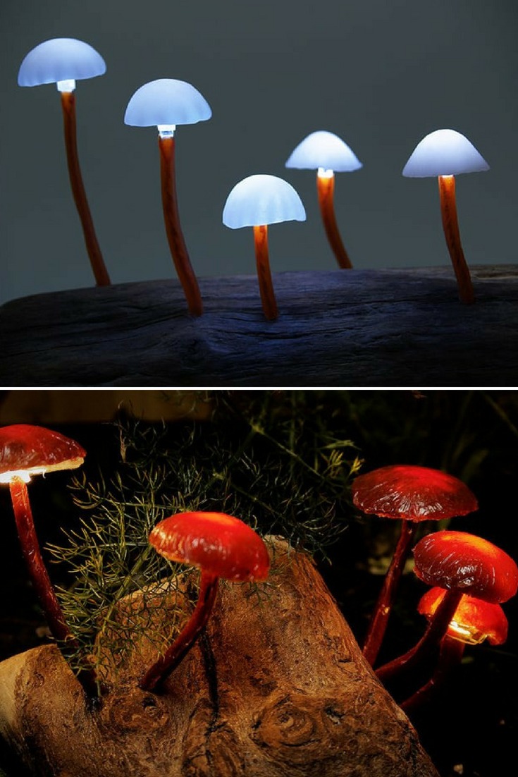 DIY Mushroom Lights with Forest Wood