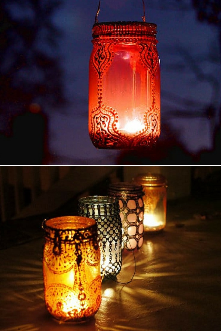 Mason Jar Recycled Lanterns iD Lights