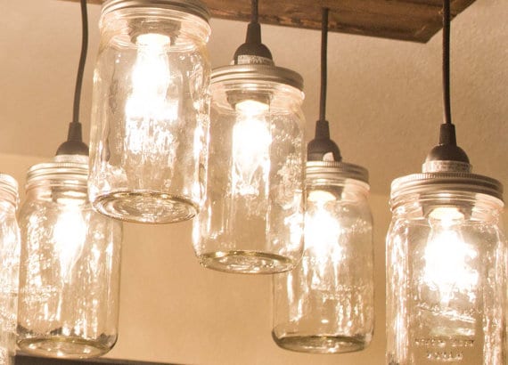 Mason Jar Wood Pallet Chandelier