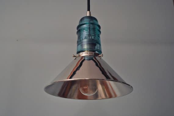 Vintage Glass Insulator with Chrome Shade