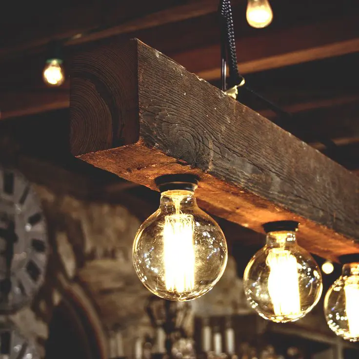 Best Wood Beam Chandelier Diys Id Lights, Reclaimed Wood Dining Table Lighting