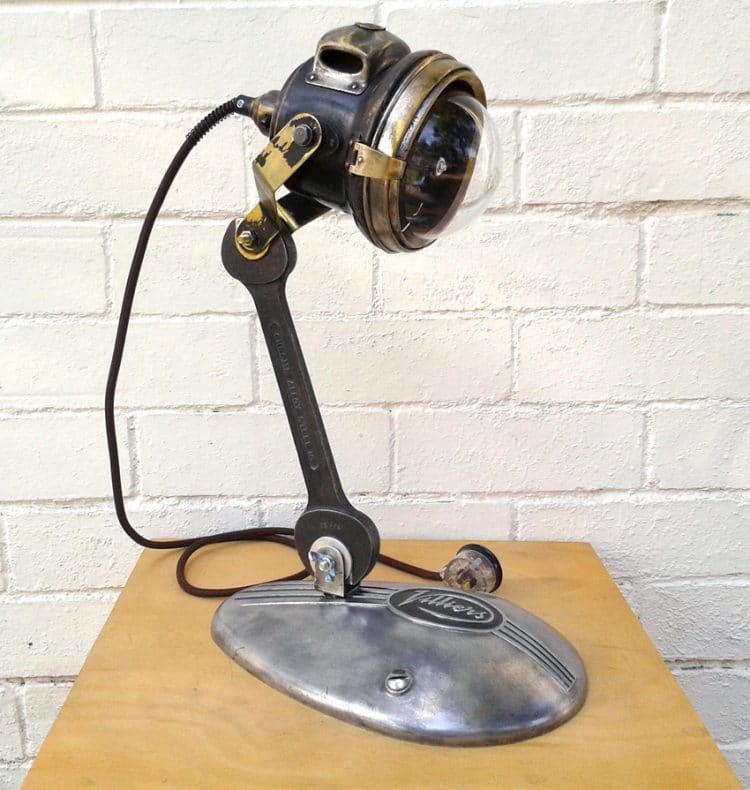 Upcycled lighting from vintage motorcycle