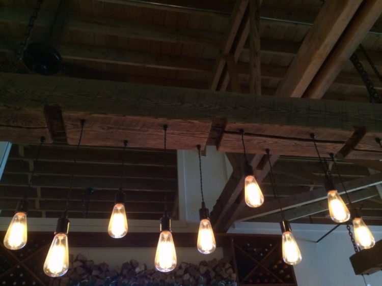 Rustic Wood Light Fixture with Reclaimed Beam