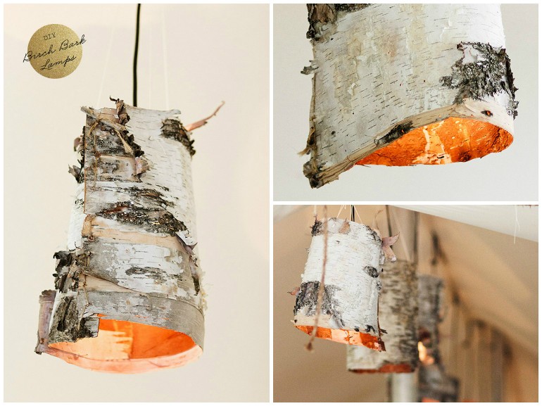 DIY Birch Bark Lamps