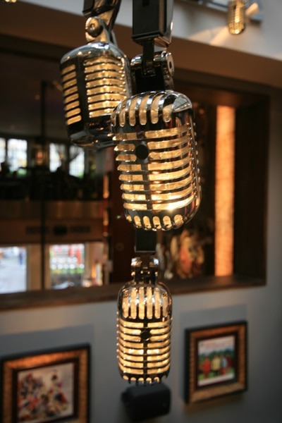 Microphone Light Fixture from Hard Rock Cafe