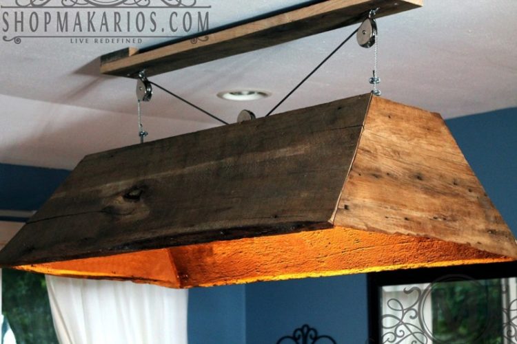 Hanging Barn Wood Light