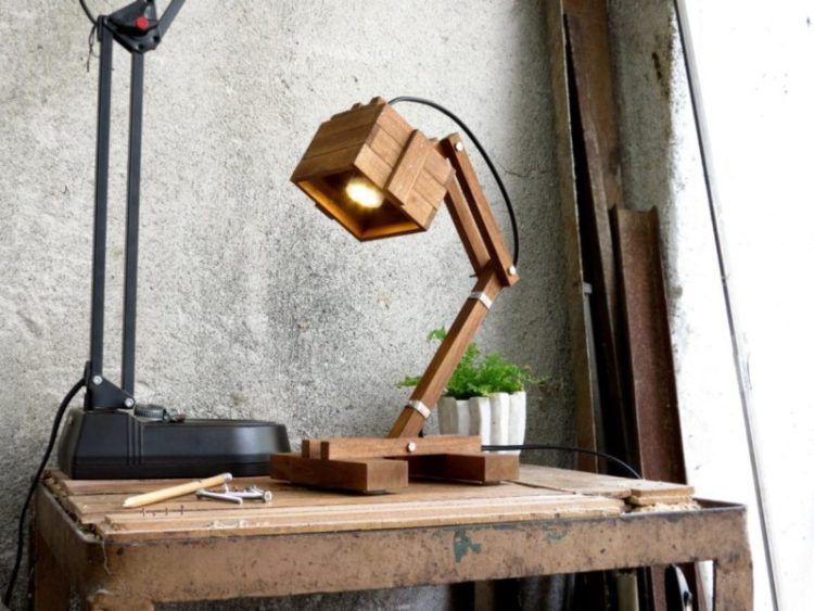 Office Wooden Desk Lamp