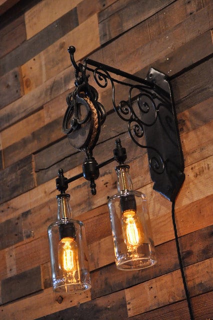 Double Bottles Pulley Lamp