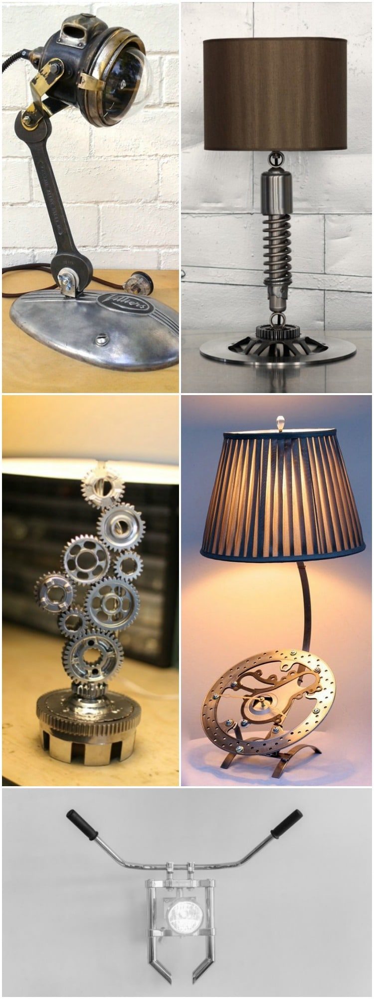 6 Motorcycle Industrial Table Lamps, Only for Bikers 5 - industrial - iD Lights 6 Motorcycle Table Lamps, Only for Bikers