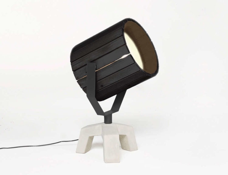 Barrel Wood Lamp