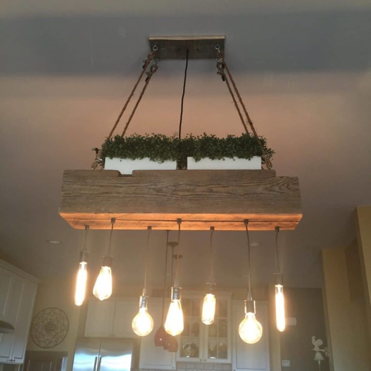 Custom Reclaimed Barn Wood Beam Light Fixtures