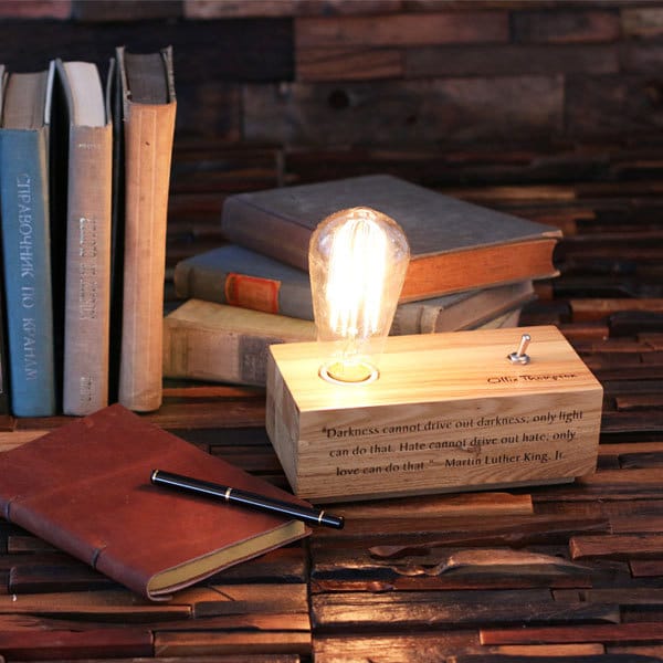 Lovely Custom Handmade Wood Desk Lamp