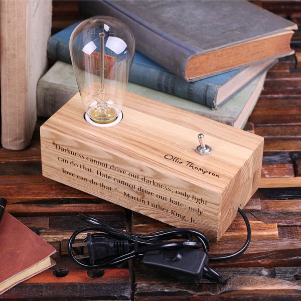 Lovely Custom Handmade Wood Desk Lamp